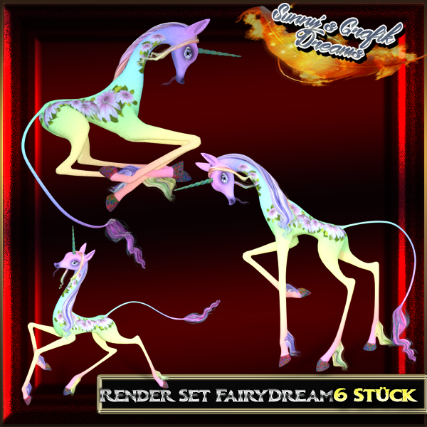 Fairy Dream Unicorn Render Set